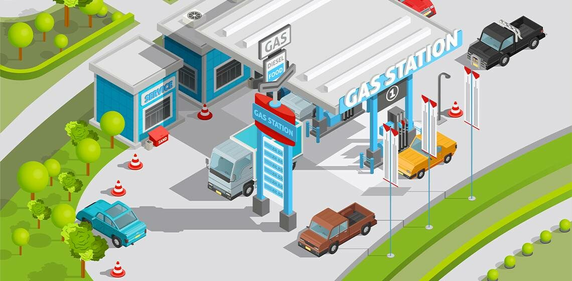 Газовая станция веб рисунок