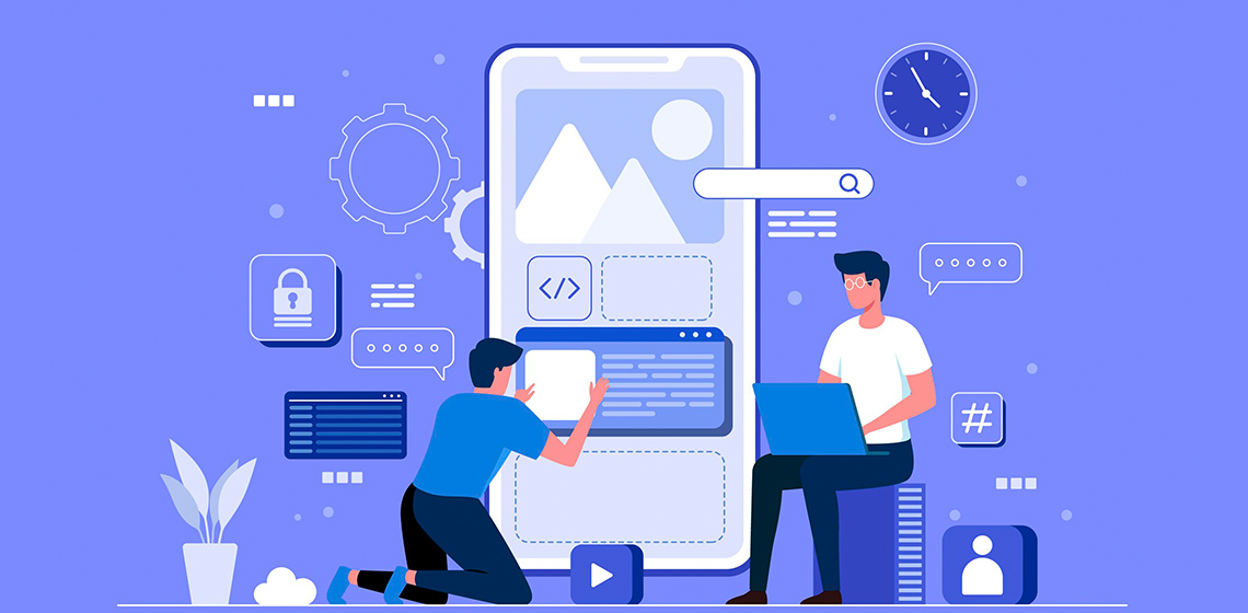 Разработчки делают сайт на телефоне