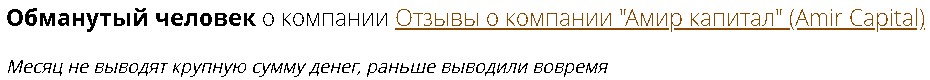 Отзывы Amir Capital