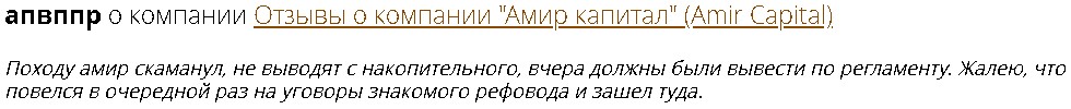 Отзывы Amir Capital
