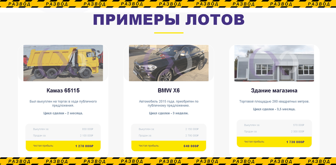 Примеры лотов