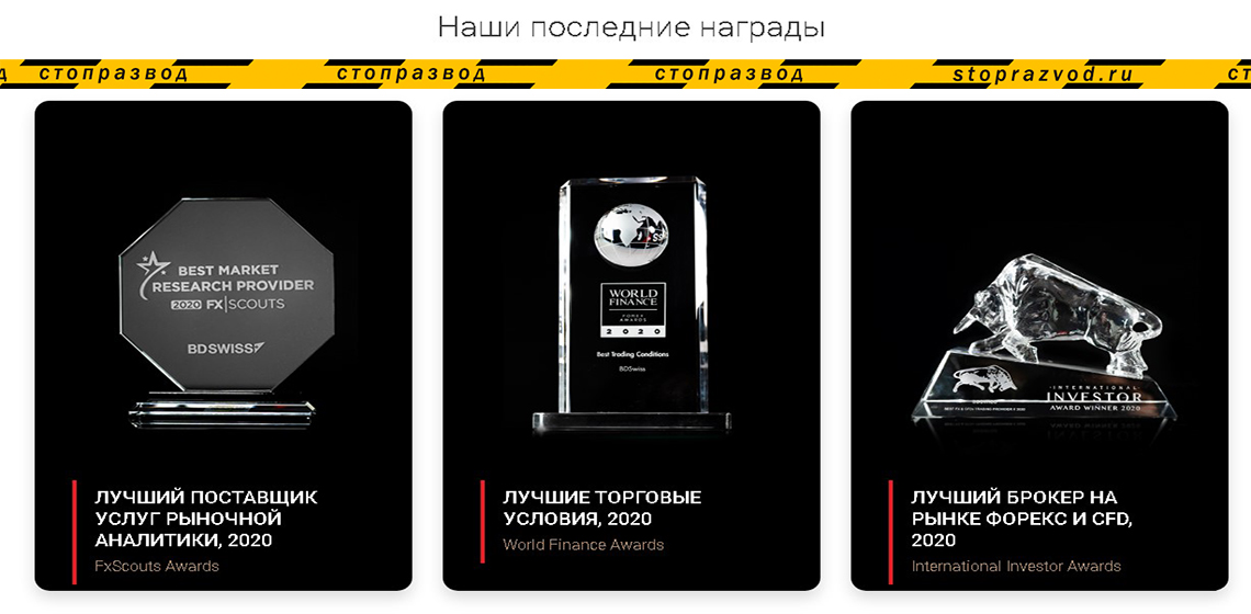 награды брокера BDSwiss