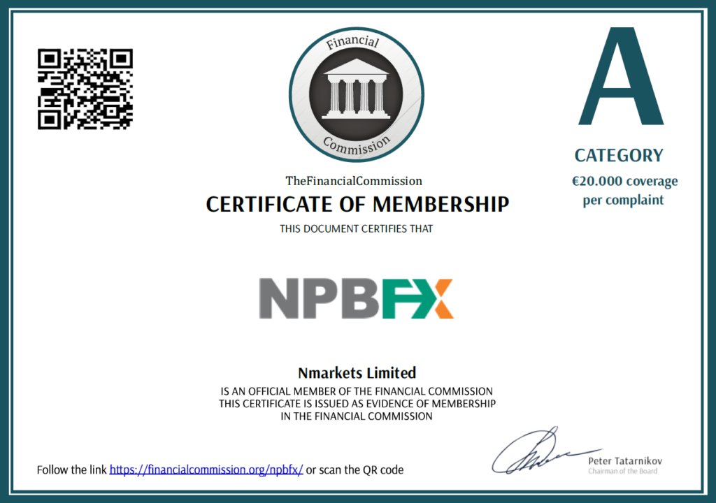 NPBFX сертификат